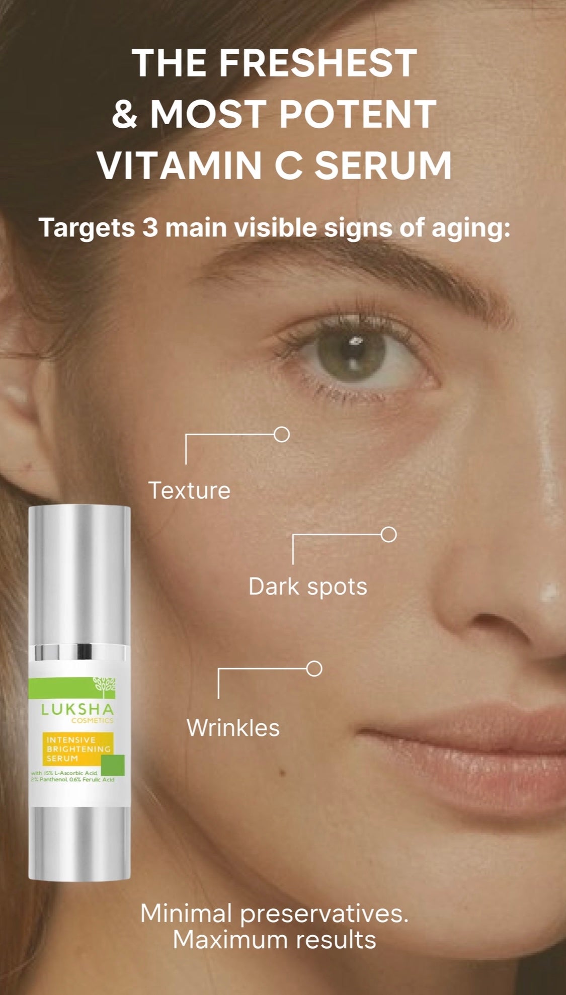 Intensive Brightening Serum with 15% L-Ascorbic Acid, 2% Panthenol & 0.6% Ferulic Acid